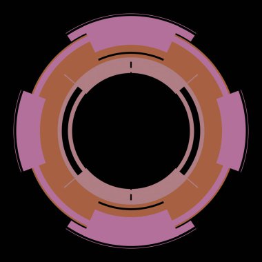 Fütürist dairesel gövde arayüzü elementi. Soyut çember geometrik arkaplan. Dijital teknolojinin grafiksel çizimi.
