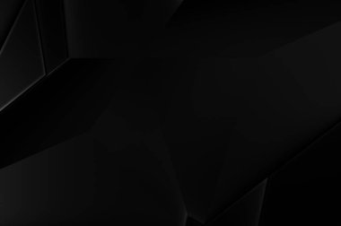 Lüks minimalist tasarım. Fütürist şablon. Karanlık elementleri olan birinci sınıf soyut duvar kâğıdı. Zarif bir zemin. Siyah üç boyutlu geometrik arkaplan. Poster, broşür, sunum için tasarım.
