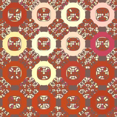 Soyut duvar kağıdı. Dekoratif hippi fayansları. Sanatsal arka plan. Yaratıcı karalama sanatı farklı şekil ve dokulara sahip kusursuz desen. Kolaj.