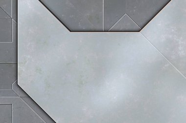Katmanlı paneller. Fütürist soyut duvar kağıdı. Geometrik teknolojik yansıtıcı arka plan 3D metalik doku. Uzay gemisi desen yüzeyi.