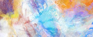 Soyut arkaplanda pürüzlü fırça darbeleri. Fırça boyası. Renkli boya darbeleri. Eşsiz duvar sanatı. Tuvaldeki modern sanat. Renkli çağdaş sanat eserleri.