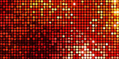 Parlayan ışıklar siyah arka planda parti izleri. Sahne veya stadyum ışıklarının dijital illüstrasyonu. Parlak desenli duvar kağıdı. Sahne ışıkları ile renkli ışıkların ihtişamlı arkaplanı.