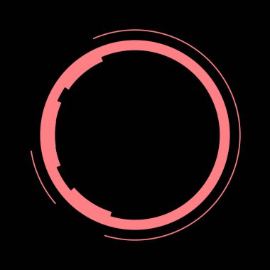 Fütürist dairesel gövde arayüzü elementi. Soyut çember geometrik arkaplan. Dijital teknolojinin grafiksel çizimi.