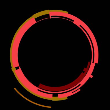 Fütürist dairesel gövde arayüzü elementi. Soyut çember geometrik arkaplan. Dijital teknolojinin grafiksel çizimi.