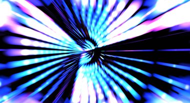 Siyah arkaplanda dönen ışık gösterisi. Lüks çizgiler. Parlak kıvrımlı duvar kağıdı. Uzay tüneli. Dönen ışık çemberi ya da maytap izi. Parlak konsept çizimi.