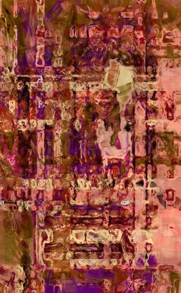 Chaotisch Schilderen Geborsteld Geschilderde Abstracte Achtergrond Expressief Geborsteld Schilderij Doek — Stockfoto