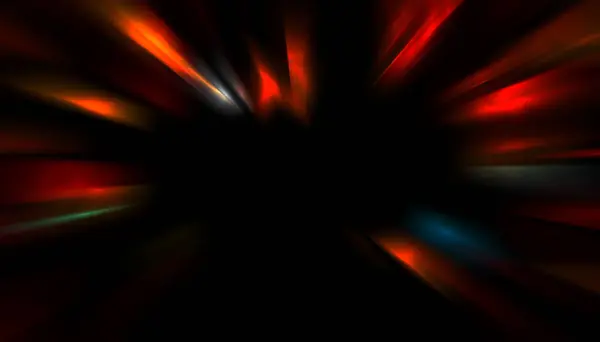 Dynamic Rays Light Isolated Black Background Graphic Illustration Glowing Colorful — ストック写真