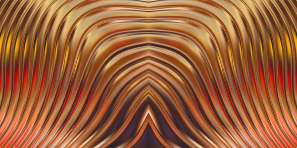 Renkli dalgalı yansıtıcı duvar kağıdının üç boyutlu çizimi. Duvar kağıdı, afiş, arkaplan, kart, kitap kapağı veya web sitesi için grafiksel illüstrasyon. Soyut parlak arkaplan.