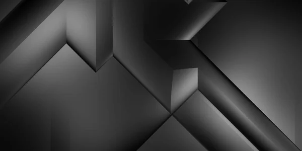 黒の3D幾何学的背景 トレンディーな高級ミニマリストデザイン 幾何学的なテンプレート 暗い要素を持つプレミアム抽象的な壁紙 ポスター パンフレット プレゼンテーション ウェブサイトのための排他的なデザイン — ストック写真