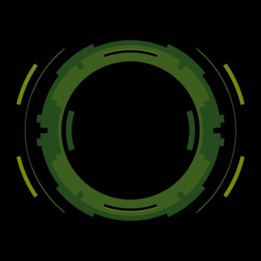 Fütürist dairesel gövde arayüzü elementi. Soyut çember geometrik arkaplan. Dijital teknolojinin grafiksel çizimi.