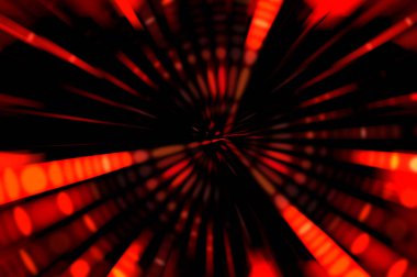 Siyah arkaplanda dönen ışık gösterisi. Lüks çizgiler. Parlak kıvrımlı duvar kağıdı. Uzay tüneli. Dönen ışık çemberi ya da maytap izi. Parlak konsept çizimi.