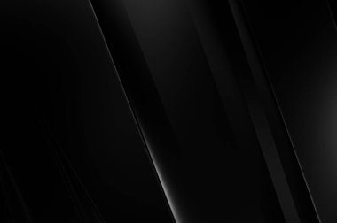 Geometrik katmanlı 3 boyutlu siyah arkaplan. Soyut koyu fütüristik duvar kağıdı. Zarif, parlak çizgili arka plan. Poster, broşür, sunum ve web sitesi için geometrik şablon tasarımı.