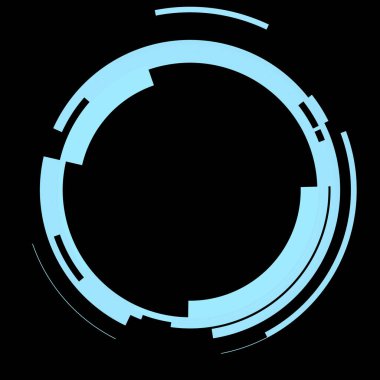 Fütürist dairesel gövde arayüzü elementi. Soyut çember geometrik arkaplan. Dijital teknolojinin grafiksel çizimi.