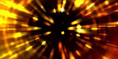 Parlayan ışıkları hareket ettirmenin havalı arka planı. Tasarımınız için canlı renkli bir portal şablonu. Işık ışınları ve hareket halindeki ışıldayan parçacıklar bir solucan deliği şekli oluşturuyor..