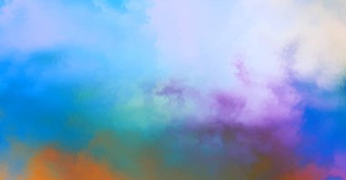 Modern fırça darbeleri. Poster, duvar sanatı, afiş, kart, kitap kapağı veya ambalaj için rahatlatıcı kompozisyonun yumuşak renkli çizimi. Pastel renklerle suluboya. 