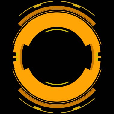 Fütürist dairesel gövde arayüzü elementi. Soyut çember geometrik arkaplan. Dijital teknolojinin grafiksel çizimi.