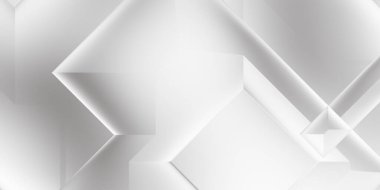 Beyaz 3d geometrik arka plan. Karanlık elementleri olan birinci sınıf soyut duvar kâğıdı. Poster, broşür, sunum ve web sitesi için özel tasarım. Moda lüks minimalist tasarım. Geometrik şablon. 