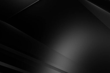 Geometrik katmanlı 3 boyutlu siyah arkaplan. Soyut koyu fütüristik duvar kağıdı. Zarif, parlak çizgili arka plan. Poster, broşür, sunum ve web sitesi için geometrik şablon tasarımı.