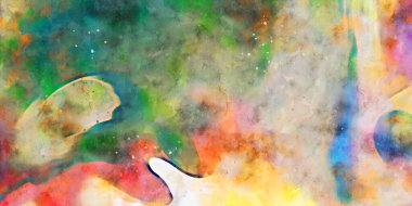 Kova desenli illüstrasyon. Çağdaş ve modern doku. Soyut renk boyama arka planı. Yaratıcı ve sanatsal duvar kağıdı. Fırçalanmış şekilleri ve lekeleri olan sanatsal duvar..