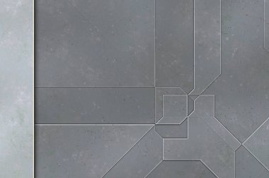 Katmanlı paneller. Fütürist soyut duvar kağıdı. Geometrik teknolojik yansıtıcı arka plan 3D metalik doku. Uzay gemisi desen yüzeyi.