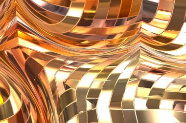 Metalik panel dokusunun 3 boyutlu çizimi. Renkli, parlak, soyut duvar kağıdı. Geometrik teknolojik parlak yansıtıcı arka plan. Yaratıcı parlak kavramsal arkaplan.