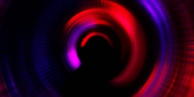 Parlayan neon ışıkları. Parlak sunum tasarım şablonu. Fotoğraf makinesi konsepti. Soyut arkaplan. Dönen ışık ışınları. Hareketli kavramsal duvar kağıdı. Grafik dijital illüstrasyon. 