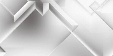 Beyaz 3d geometrik arka plan. Karanlık elementleri olan birinci sınıf soyut duvar kâğıdı. Poster, broşür, sunum ve web sitesi için özel tasarım. Moda lüks minimalist tasarım. Geometrik şablon. 