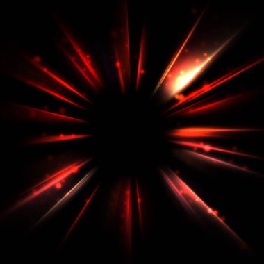 Işık huzmeleri ve parlayan parçacıkların kesiştiği güzel bir zemin. Canlı renkli ışıkların duvar kâğıdı. Parlak ışık görüntüsü.