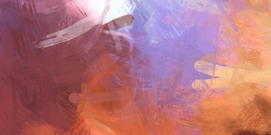 Soyut arkaplanda pürüzlü fırça darbeleri. Fırça boyası. Renkli boya darbeleri. Eşsiz duvar sanatı. Tuvaldeki modern sanat. Renkli çağdaş sanat eserleri.