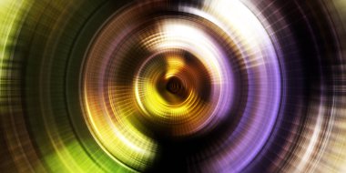 Parlayan neon ışıkları. Parlak sunum tasarım şablonu. Fotoğraf makinesi konsepti. Soyut arkaplan. Dönen ışık ışınları. Hareketli kavramsal duvar kağıdı. Grafik dijital illüstrasyon. 