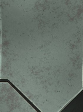 Gelecekçi kavramsal tasarım arka planı. Uzay gemisi desenli duvar kağıdı. Fırçalanmış teknoloji şablonu yüzeyi. Üç boyutlu illüstrasyon. SciFi panelleri duvar.