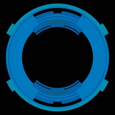 Fütürist dairesel gövde arayüzü elementi. Soyut çember geometrik arkaplan. Dijital teknolojinin grafiksel çizimi.