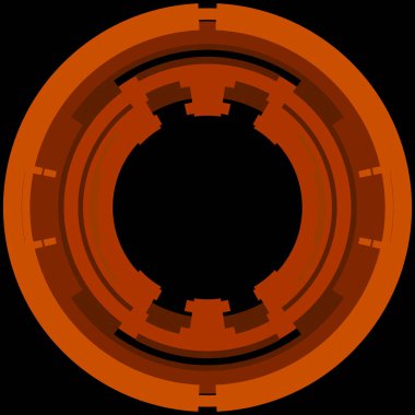 Fütürist dairesel gövde arayüzü elementi. Soyut çember geometrik arkaplan. Dijital teknolojinin grafiksel çizimi.