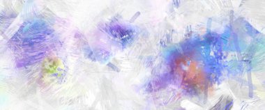 Soyut arkaplanda pürüzlü fırça darbeleri. Fırça boyası. Renkli boya darbeleri. Eşsiz duvar sanatı. Tuvaldeki modern sanat. Renkli çağdaş sanat eserleri.