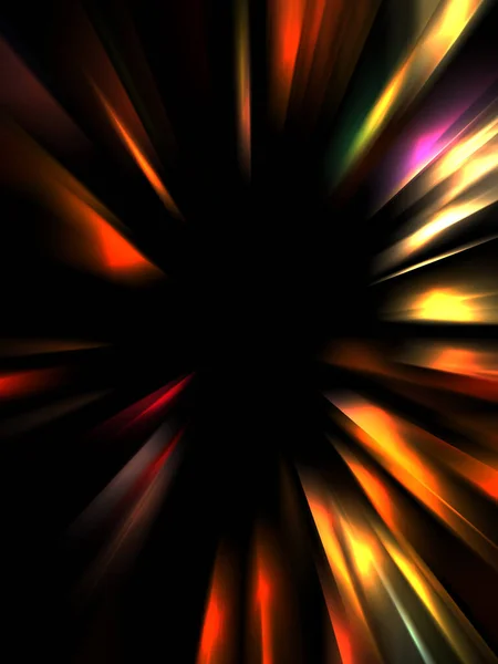 Dynamic Rays Light Isolated Black Background Graphic Illustration Glowing Colorful — Stock Photo, Image