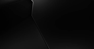 Lüks minimalist tasarım. Fütürist şablon. Karanlık elementleri olan birinci sınıf soyut duvar kâğıdı. Zarif bir zemin. Siyah üç boyutlu geometrik arkaplan. Poster, broşür, sunum için tasarım.