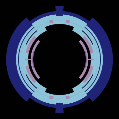 Fütürist dairesel gövde arayüzü elementi. Soyut çember geometrik arkaplan. Dijital teknolojinin grafiksel çizimi.