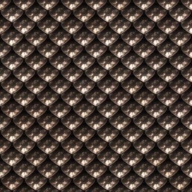 Kusursuz Fantezi Zırh dokusu. Üç boyutlu illüstrasyon. Metalik desen. Metal plakalar arka planda. Ortaçağ duvar kağıdı. Kalıplaşmış zırh yüzeyi.