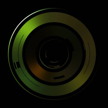 Gelecekçi hud arayüzü elementi. Soyut geometrik arkaplan. Dijital teknolojinin grafiksel çizimi siyah arkaplanda izole edildi..