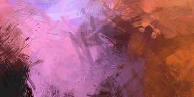 Soyut arkaplanda pürüzlü fırça darbeleri. Fırça boyası. Renkli boya darbeleri. Eşsiz duvar sanatı. Tuvaldeki modern sanat. Renkli çağdaş sanat eserleri.