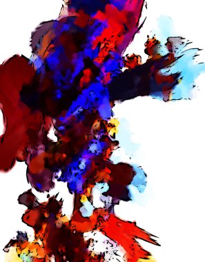 Mürekkep ve fosforlu kalemler yaratıcı çizimler. Beyaz arka planda boyama. El çizimi soyut renk dokuları. Poster, kart, davetiye, pankart, broşür, broşür için tasarım. Boyalı fırça darbeleri