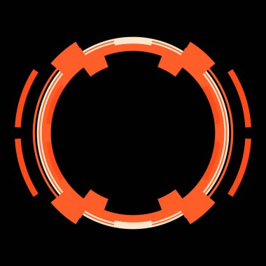 Fütürist dairesel gövde arayüzü elementi. Soyut çember geometrik arkaplan. Dijital teknolojinin grafiksel çizimi.