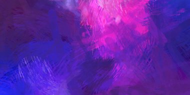 Soyut arkaplanda pürüzlü fırça darbeleri. Fırça boyası. Renkli boya darbeleri. Eşsiz duvar sanatı. Tuvaldeki modern sanat. Renkli çağdaş sanat eserleri.