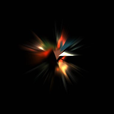 Işık huzmeleri ve parlayan parçacıkların kesiştiği güzel bir zemin. Canlı renkli ışıkların duvar kâğıdı. Parlak ışık görüntüsü.