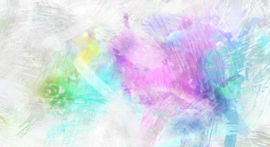 Soyut arkaplanda pürüzlü fırça darbeleri. Fırça boyası. Renkli boya darbeleri. Eşsiz duvar sanatı. Tuvaldeki modern sanat. Renkli çağdaş sanat eserleri.