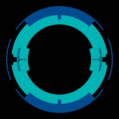 Fütürist dairesel gövde arayüzü elementi. Soyut çember geometrik arkaplan. Dijital teknolojinin grafiksel çizimi.