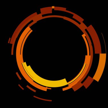 Fütürist dairesel gövde arayüzü elementi. Soyut çember geometrik arkaplan. Dijital teknolojinin grafiksel çizimi.