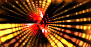 Siyah arkaplanda dönen ışık gösterisi. Lüks çizgiler. Parlak kıvrımlı duvar kağıdı. Uzay tüneli. Dönen ışık çemberi ya da maytap izi. Parlak konsept çizimi.