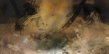 Soyut arkaplanda pürüzlü fırça darbeleri. Fırça boyası. Renkli boya darbeleri. Eşsiz duvar sanatı. Tuvaldeki modern sanat. Renkli çağdaş sanat eserleri.