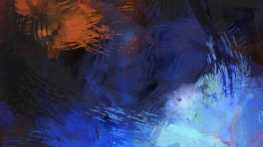 Soyut arkaplanda pürüzlü fırça darbeleri. Fırça boyası. Renkli boya darbeleri. Eşsiz duvar sanatı. Tuvaldeki modern sanat. Renkli çağdaş sanat eserleri.